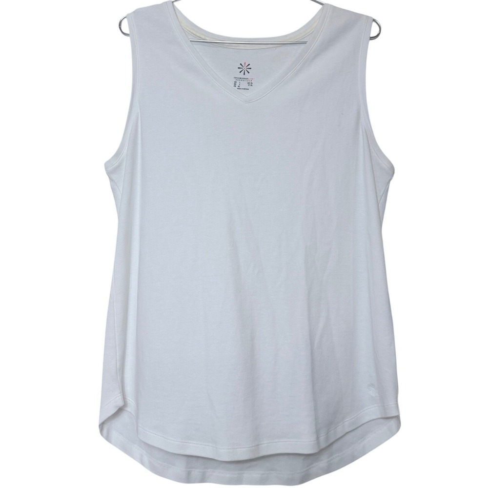 Isaac Mizrahi Live! V-Neck Tank Top Women L White Layering Minimalist Casual